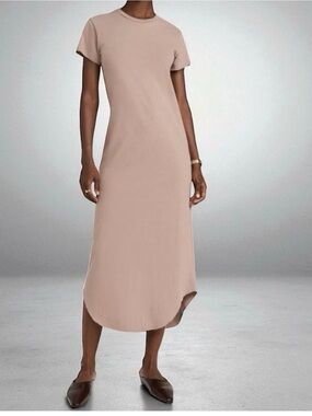 Frank & Eileen Harper Short-Sleeve Midi Dress cappuccino size XS
